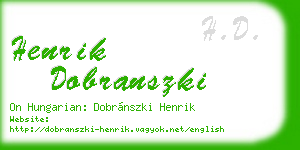 henrik dobranszki business card