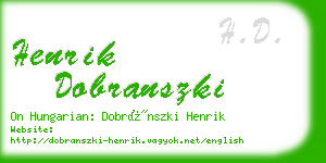 henrik dobranszki business card